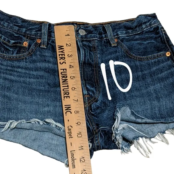 Levi's 501 high rise women's vintage inspired button fly cotton shorts W…