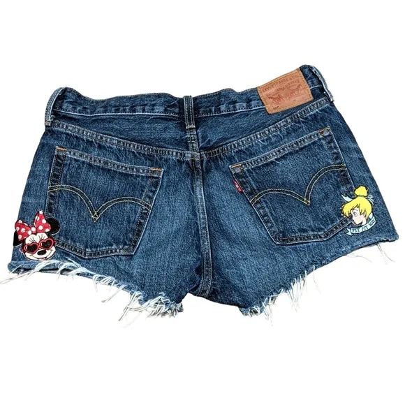Levi's 501 high rise women's vintage inspired button fly cotton shorts W…