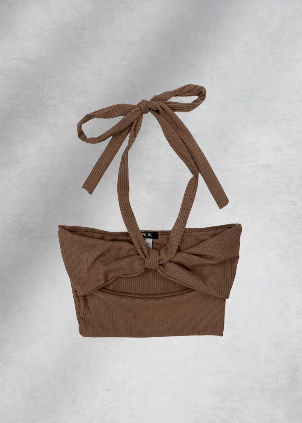 Linda Halter Crop Top - Taupe