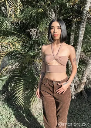 Linda Halter Crop Top - Taupe
