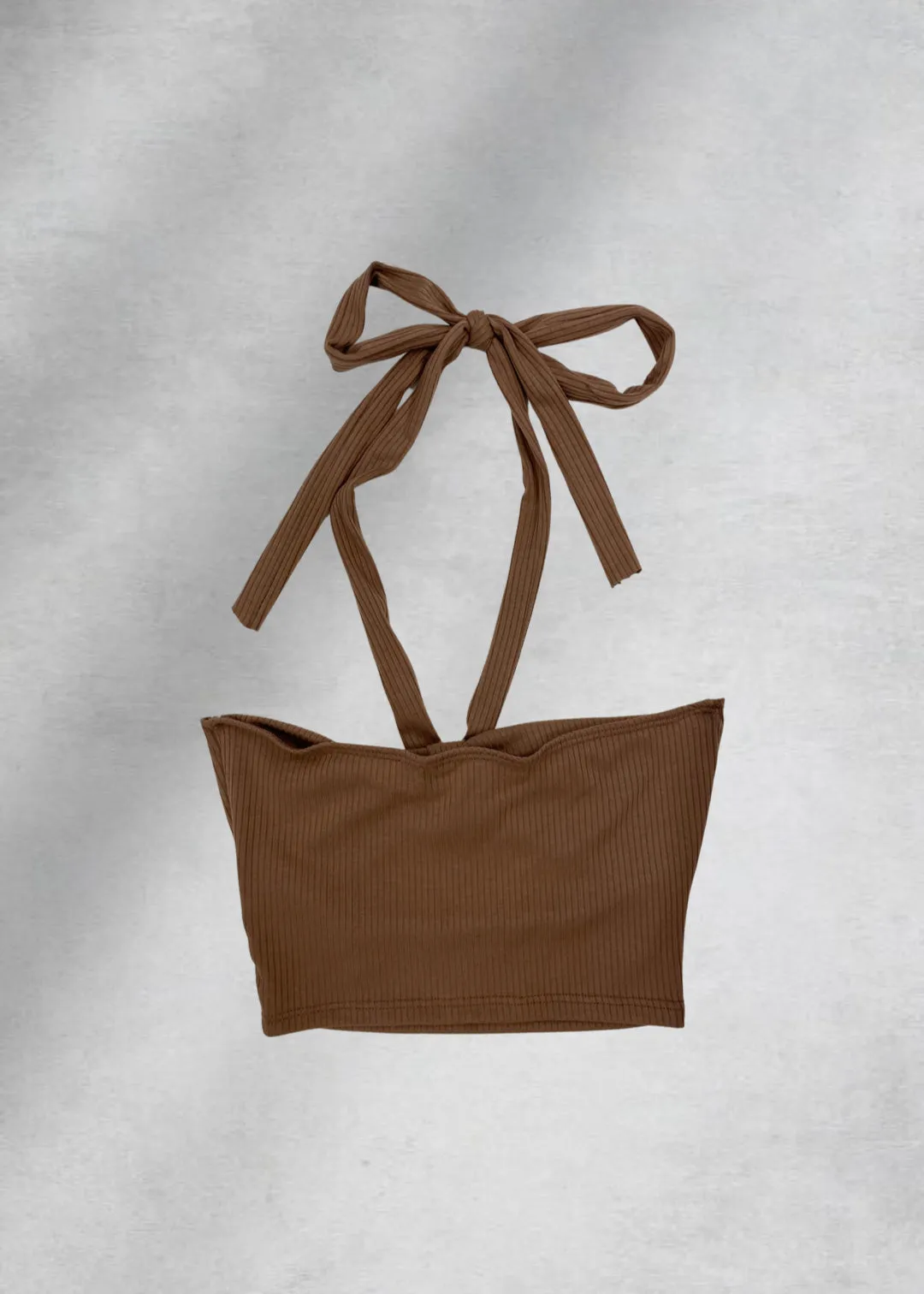 Linda Halter Crop Top - Taupe