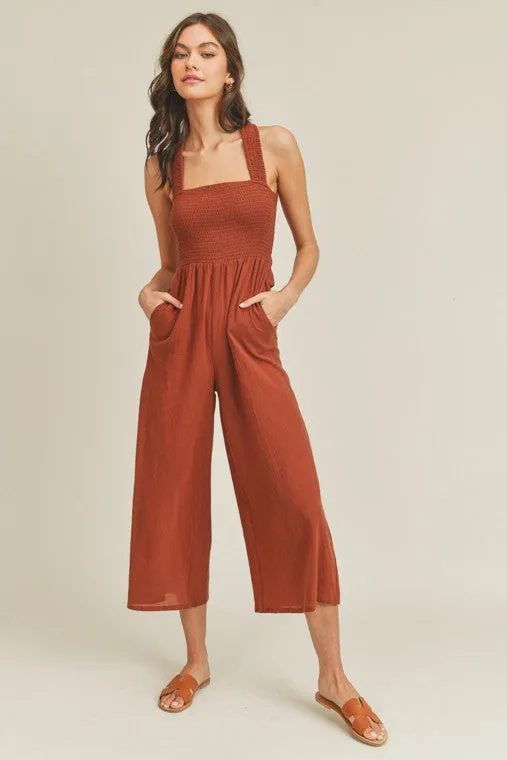 Liza Open Back Tie Jumpsuit