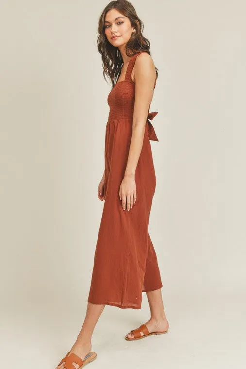 Liza Open Back Tie Jumpsuit