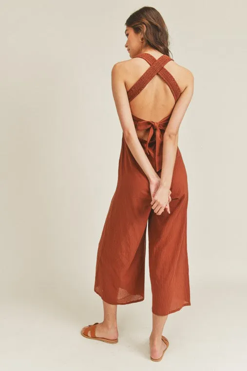 Liza Open Back Tie Jumpsuit