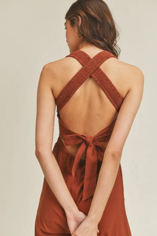Liza Open Back Tie Jumpsuit
