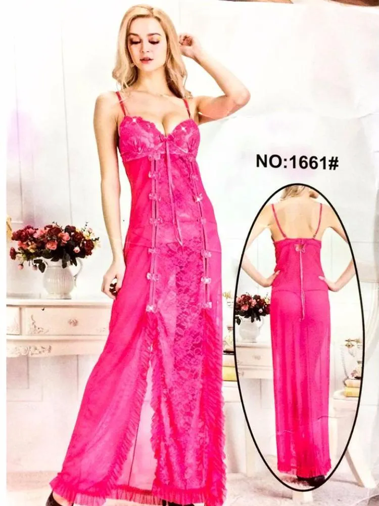 Long Net Nighty Sleeveless For Women - CPG-1661