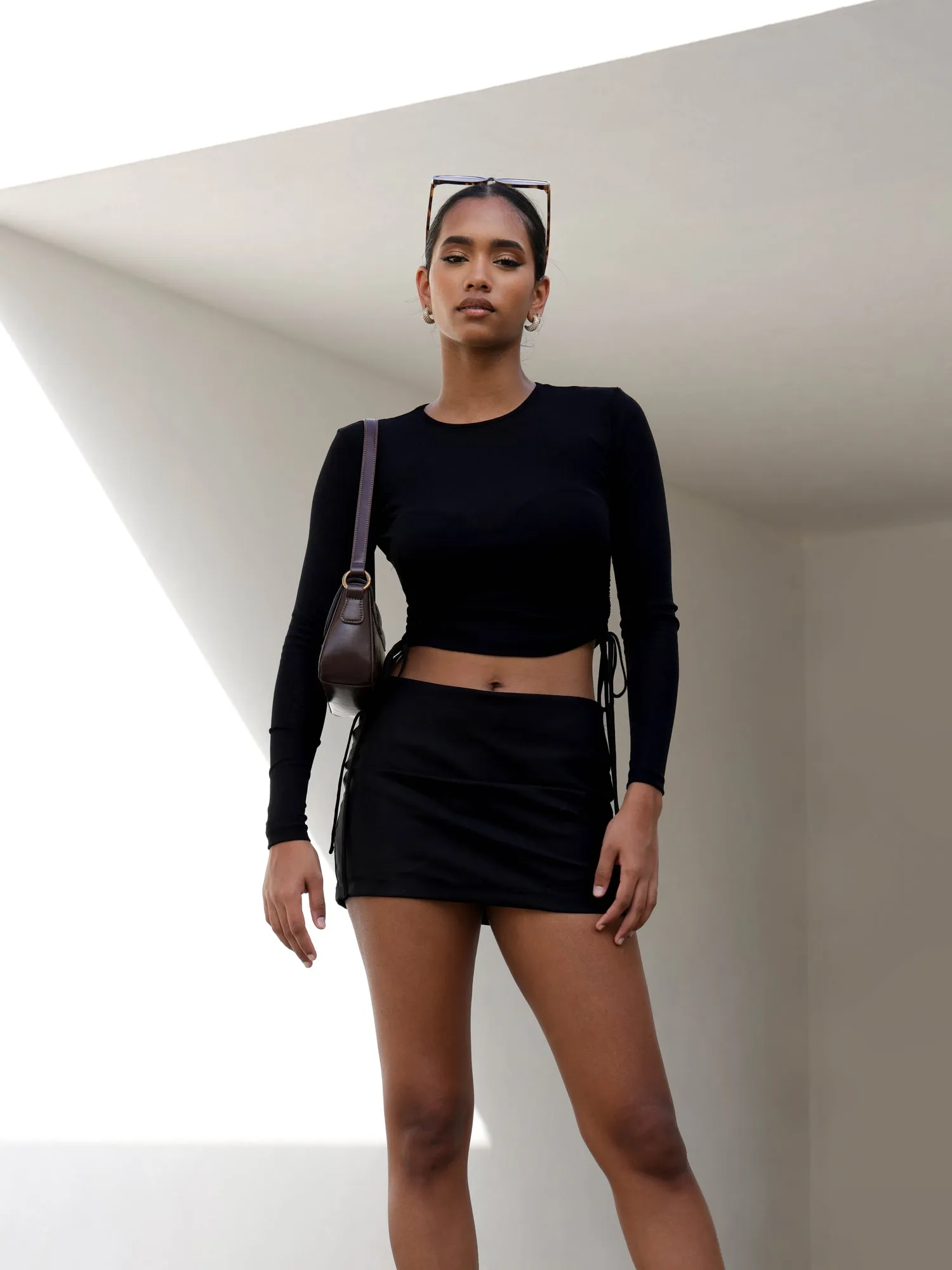Long Sleeve Side Ruch Top