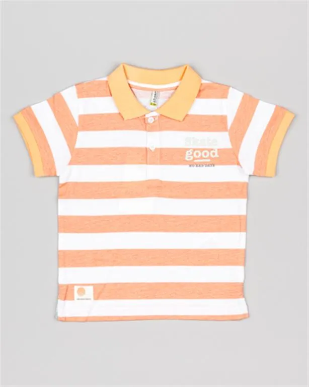 Losan South Beach Striped Orange Polo Shirt