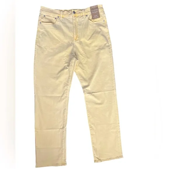 Madewell The '90s Straight Jean Pastel Light Butter Yellow Wash Size W31 NWT