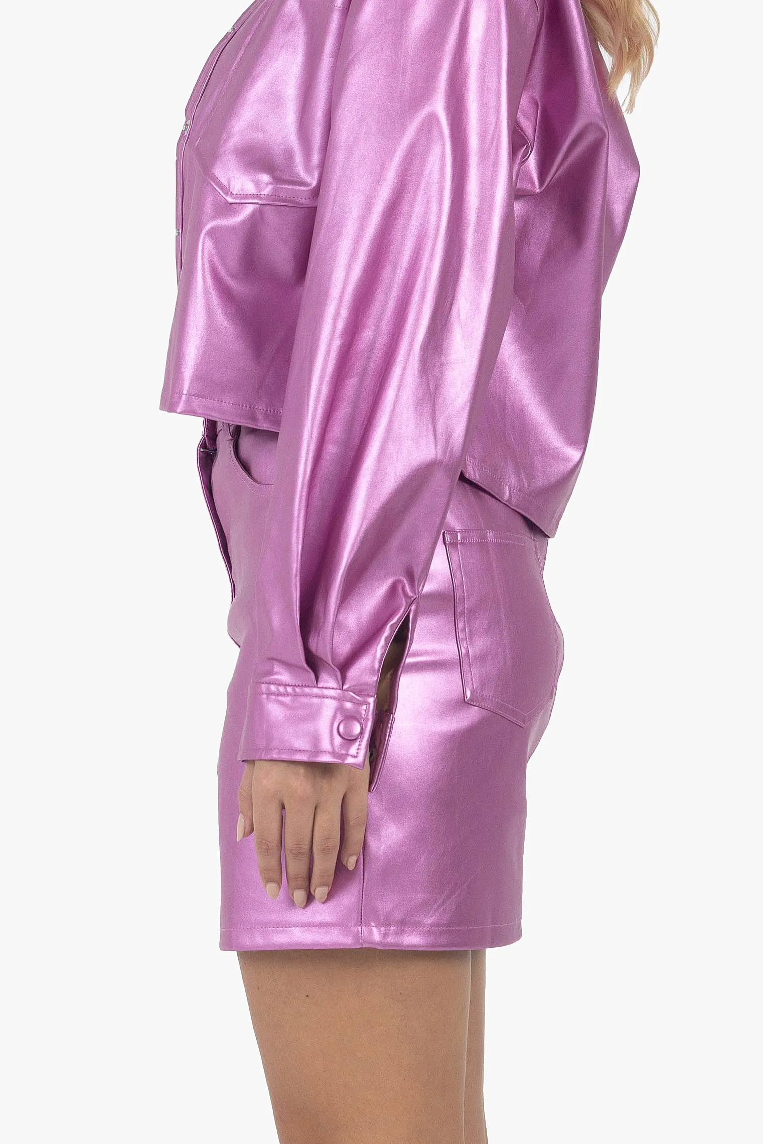 MAGENTA METALLIC SKIRT