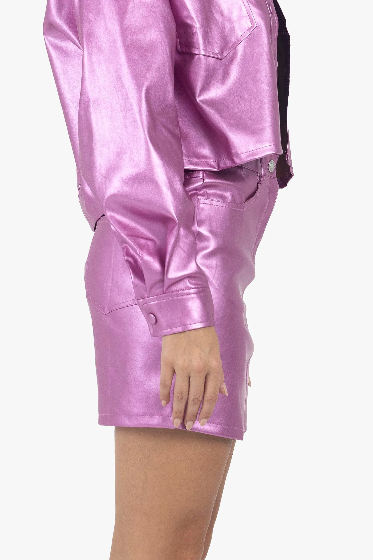MAGENTA METALLIC SKIRT