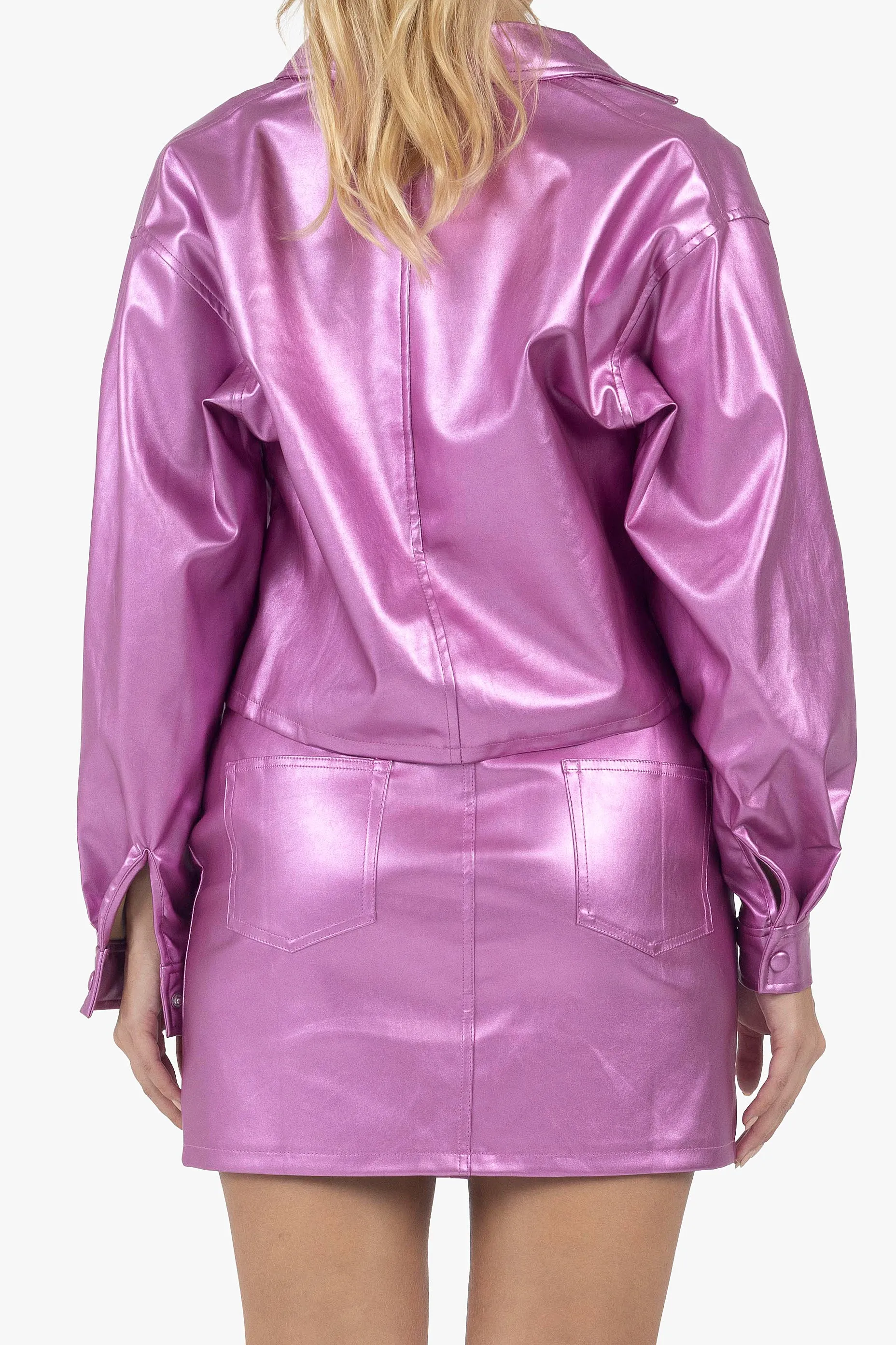 MAGENTA METALLIC SKIRT