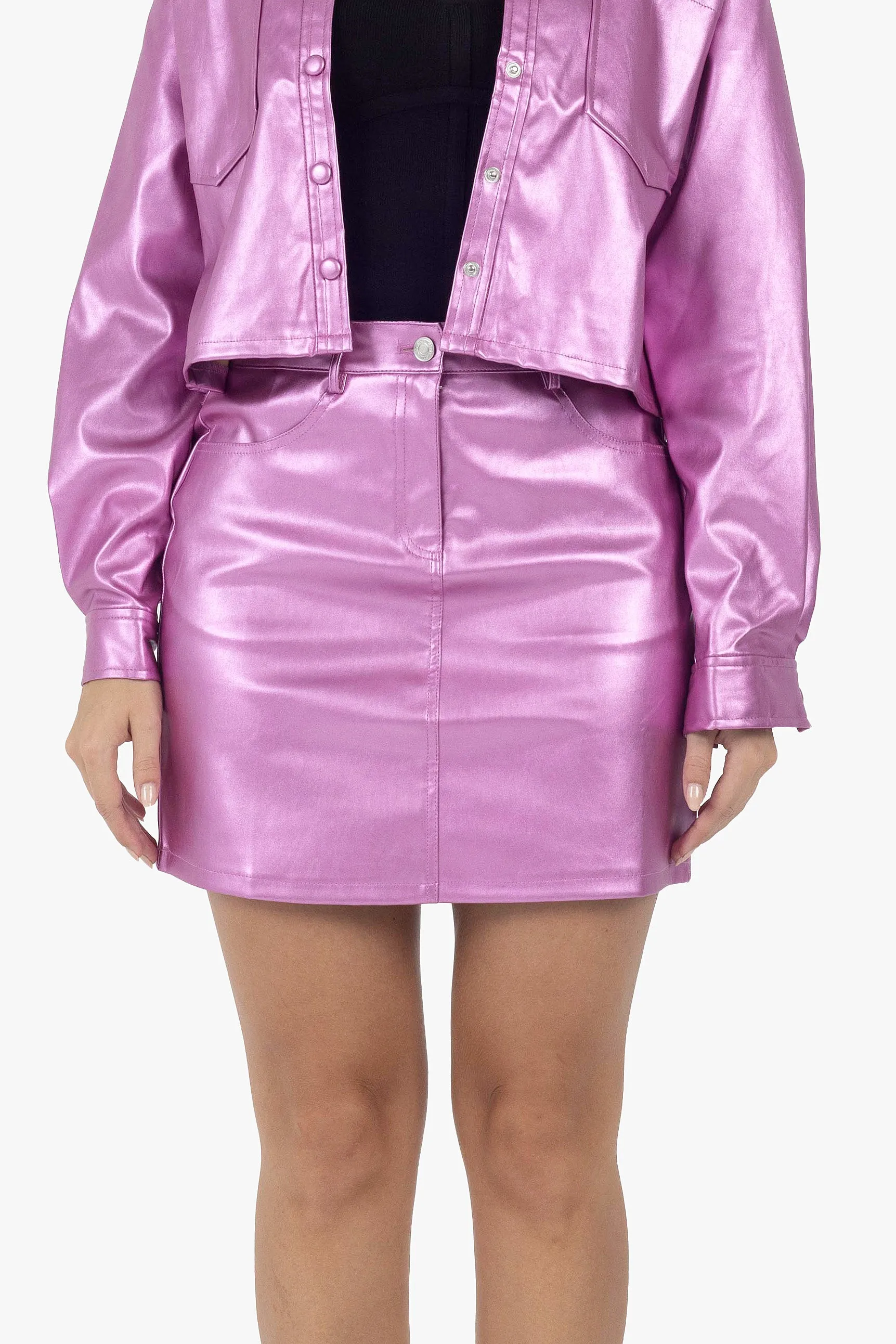 MAGENTA METALLIC SKIRT