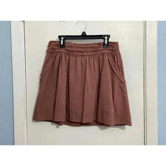 Maison Scotch Mini Skirt Small Pink Ruffled Romantic Swiftie Fairy Regency