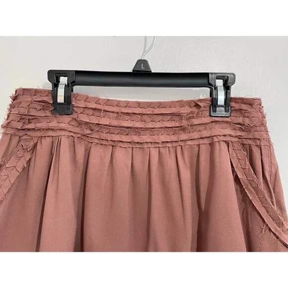 Maison Scotch Mini Skirt Small Pink Ruffled Romantic Swiftie Fairy Regency