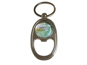 Mardi Gras Festival Map Key Chain Bottle Opener