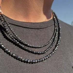 Men's Black Diamond Cut Moissanite Necklace