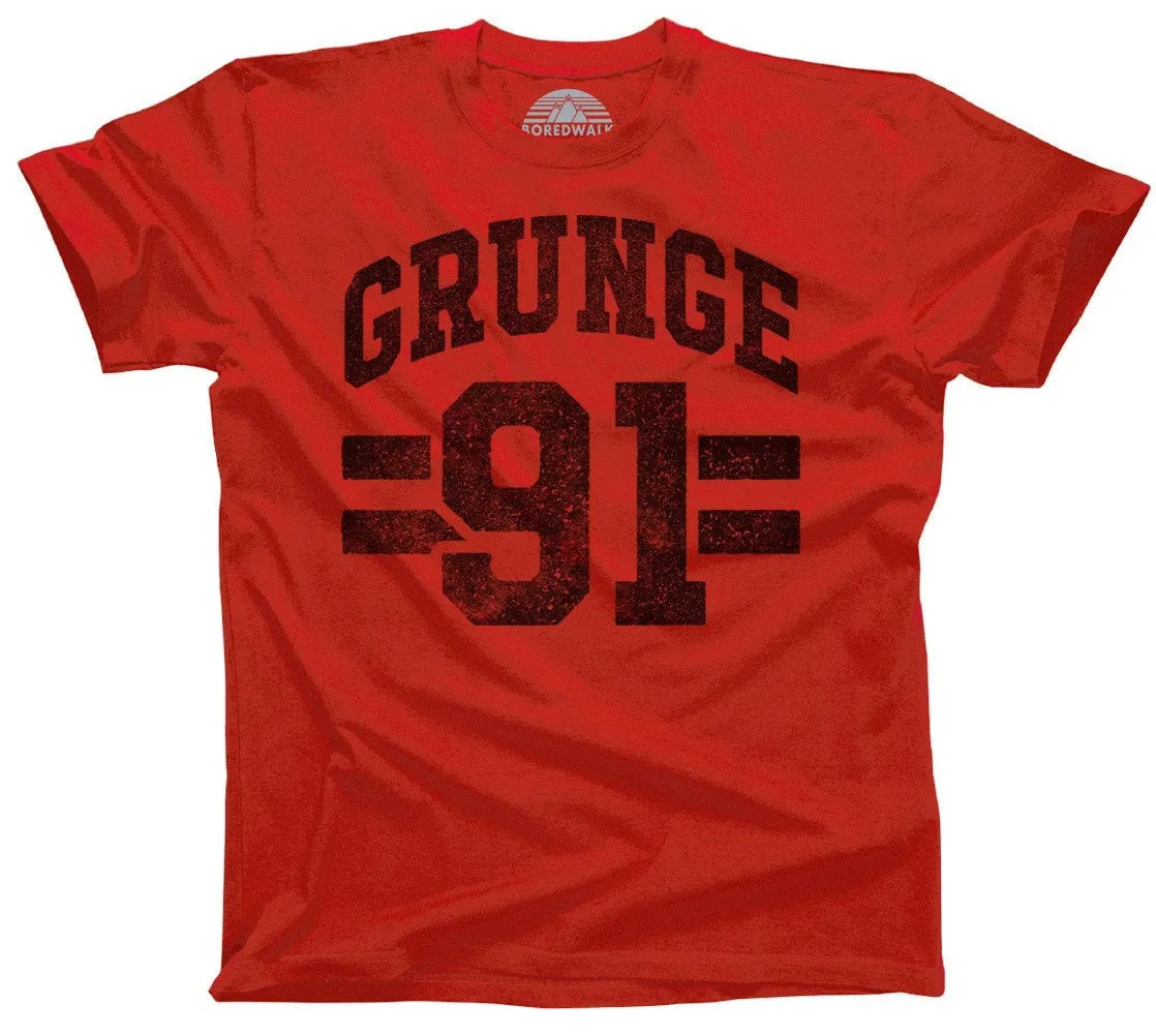 Men's Grunge 91 T-Shirt Alternative 90s Music Punk Grunge Rock and Roll