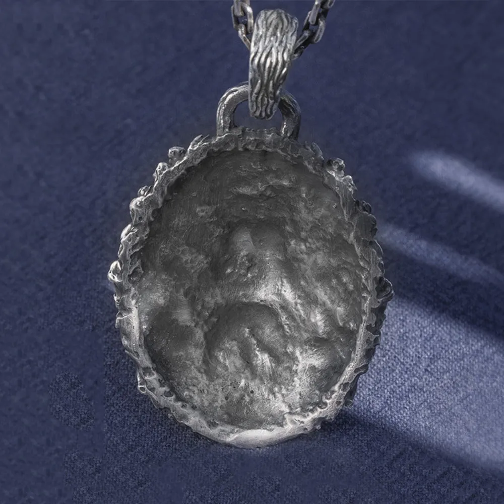 Men's Real Solid 999 Sterling Silver Pendants Lion King Animal Lion Head Jewelry
