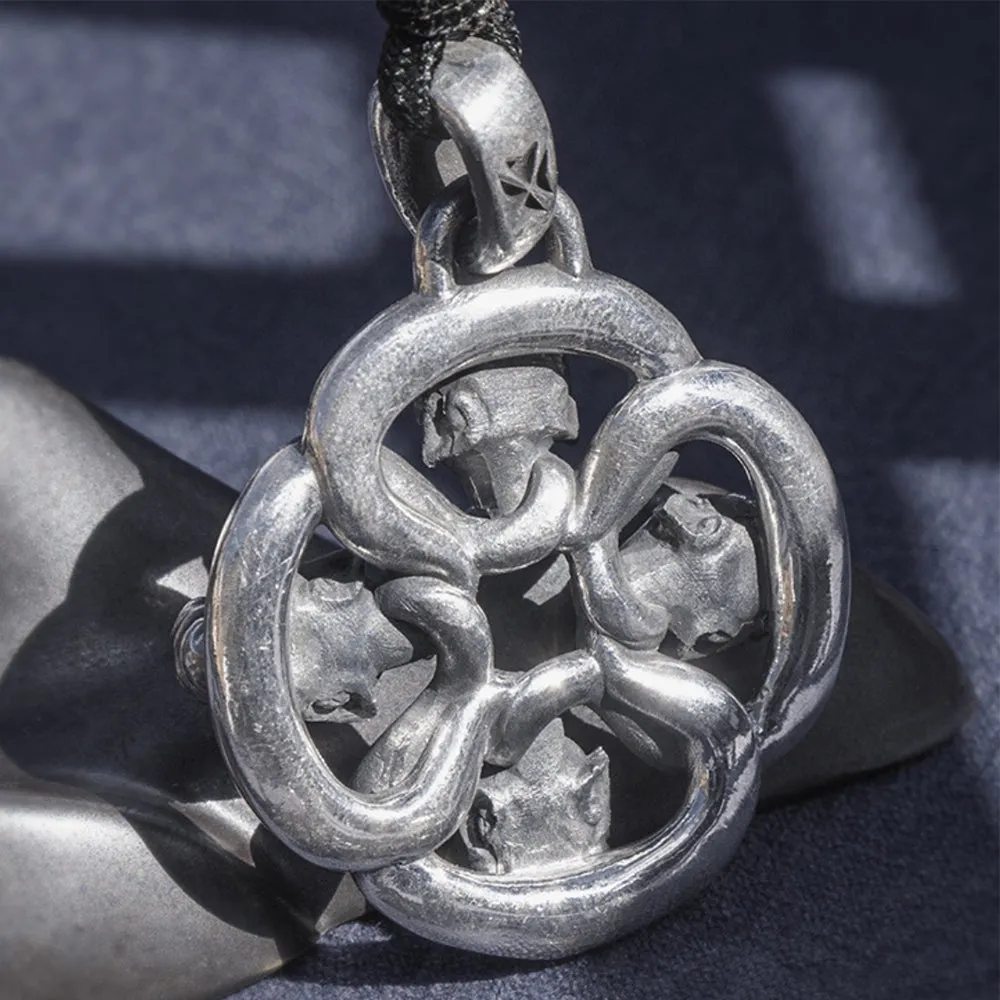 Men's Real Solid 999 Sterling Silver Pendants Mythical Animal Fashion Jewelry