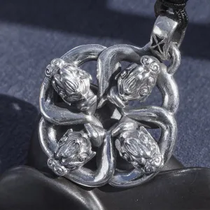 Men's Real Solid 999 Sterling Silver Pendants Mythical Animal Fashion Jewelry