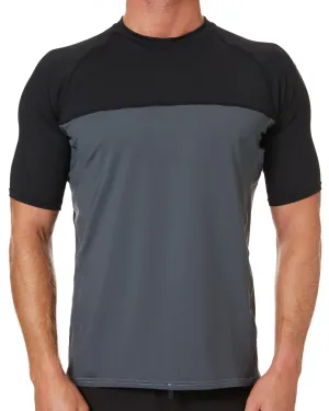Mens S/S 2 Tone Relaxed Fit Rash Shirt