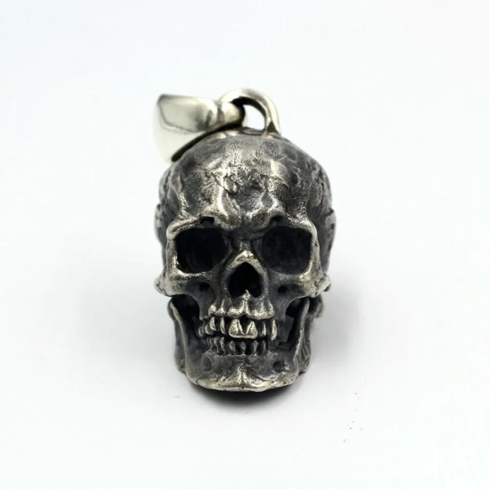Men's Women's Real Solid 925 Sterling Silver Pendants Jewelry Skull Fashion