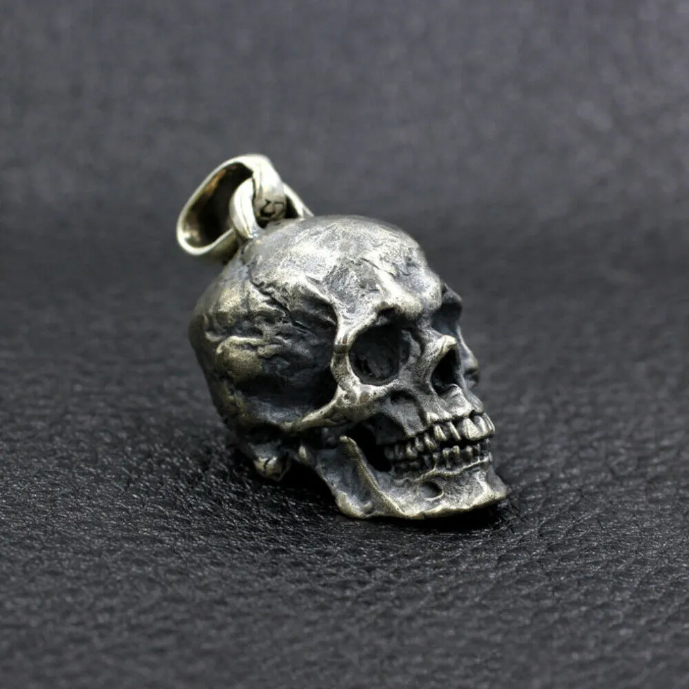 Men's Women's Real Solid 925 Sterling Silver Pendants Jewelry Skull Fashion