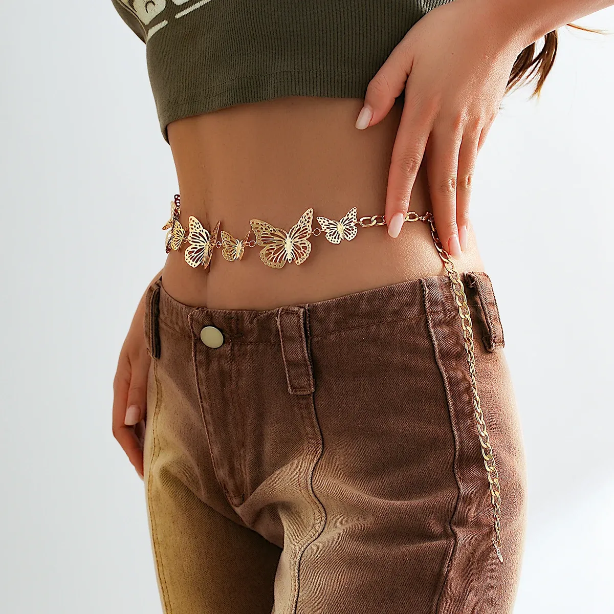 Metal Three-dimensional Hollow Butterfly Waist Chain