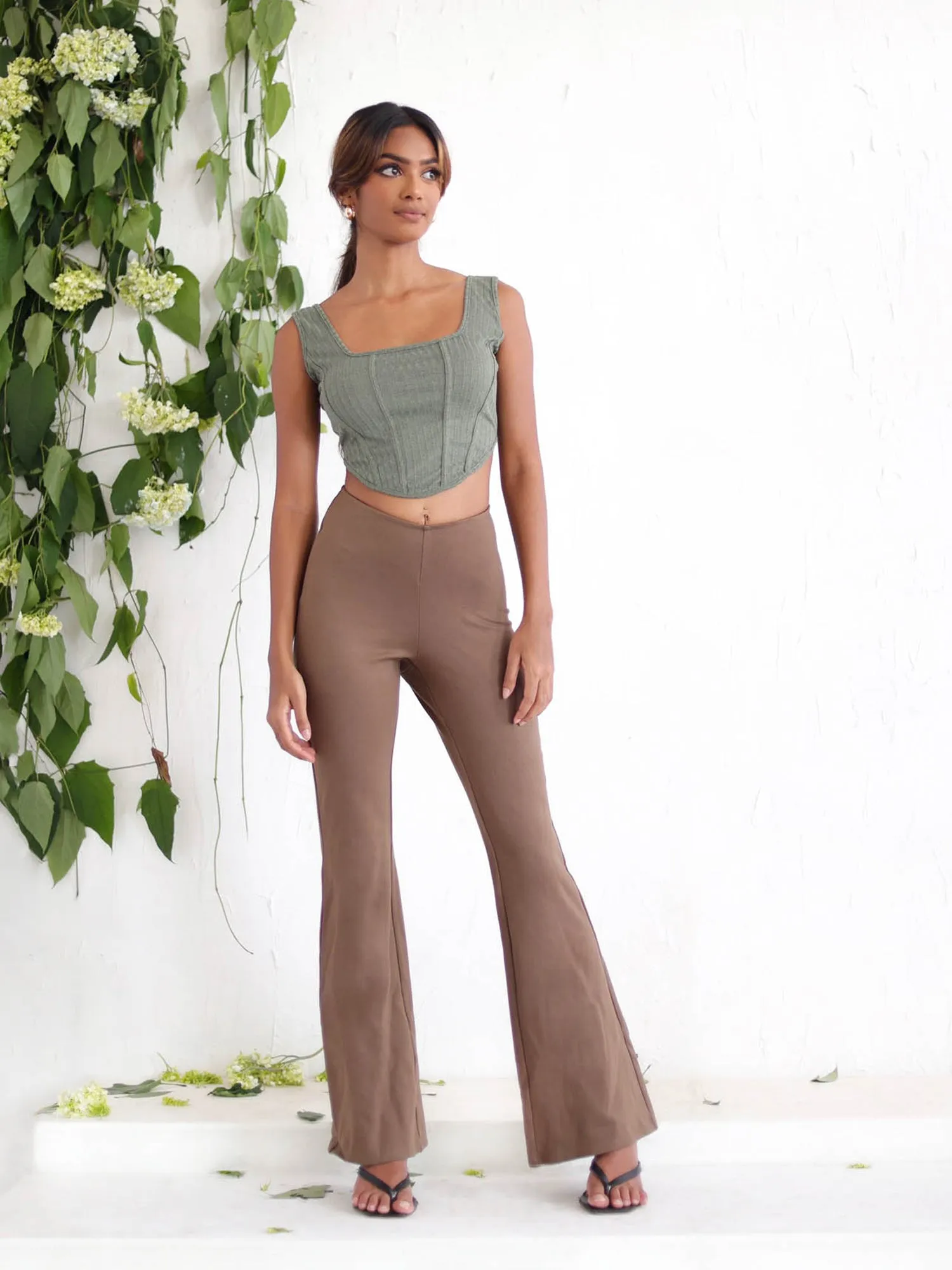 Mid Waist Boot Leg Pant