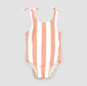 Miles The Label Coral Striped Swimsuit