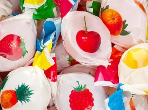 Mini Striped Fruit Bon Bon's 5LB Bulk