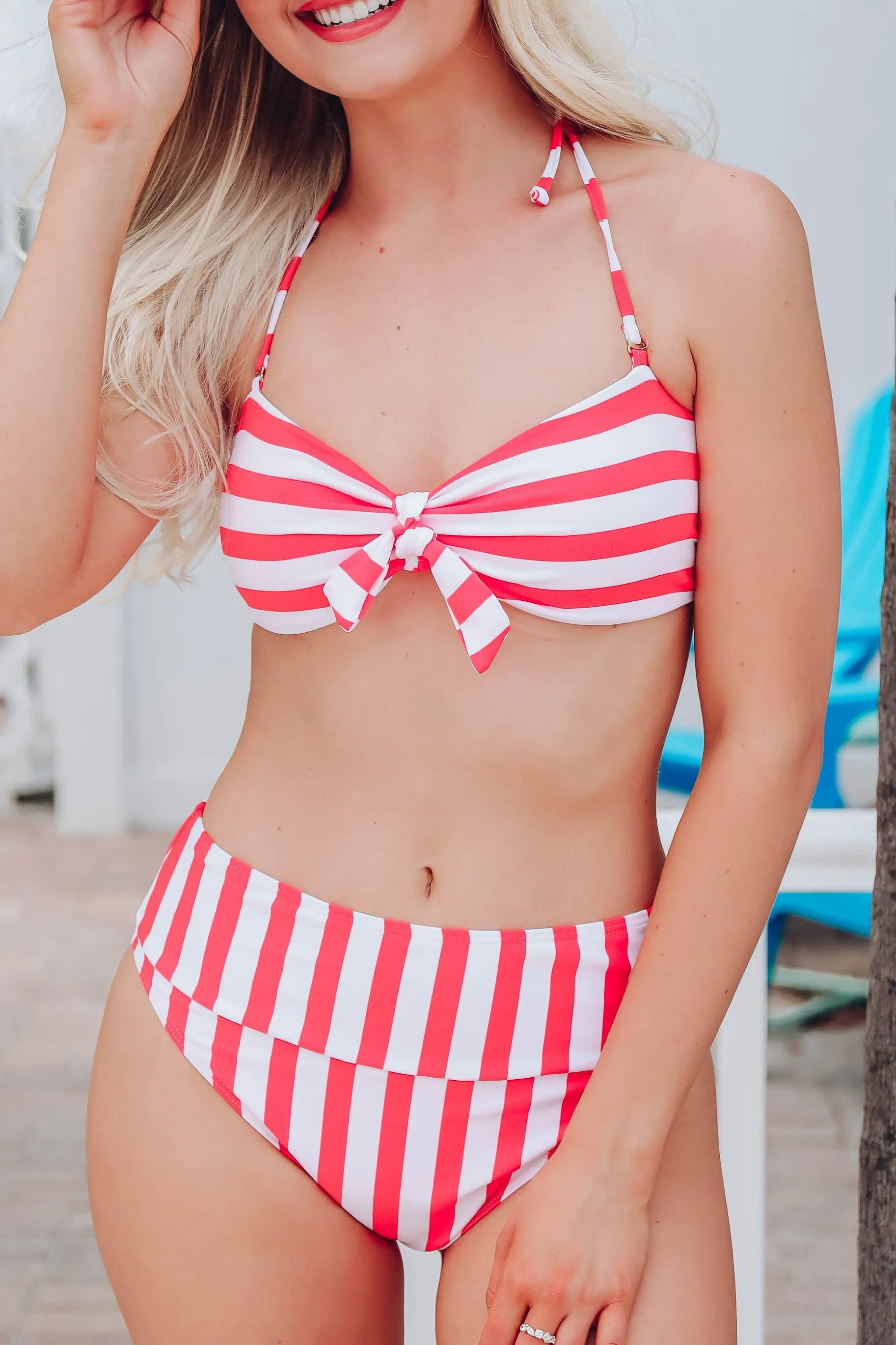 *Model* Treasure Bay Bikini Two Piece Set - Red - Size Medium - Final Sale