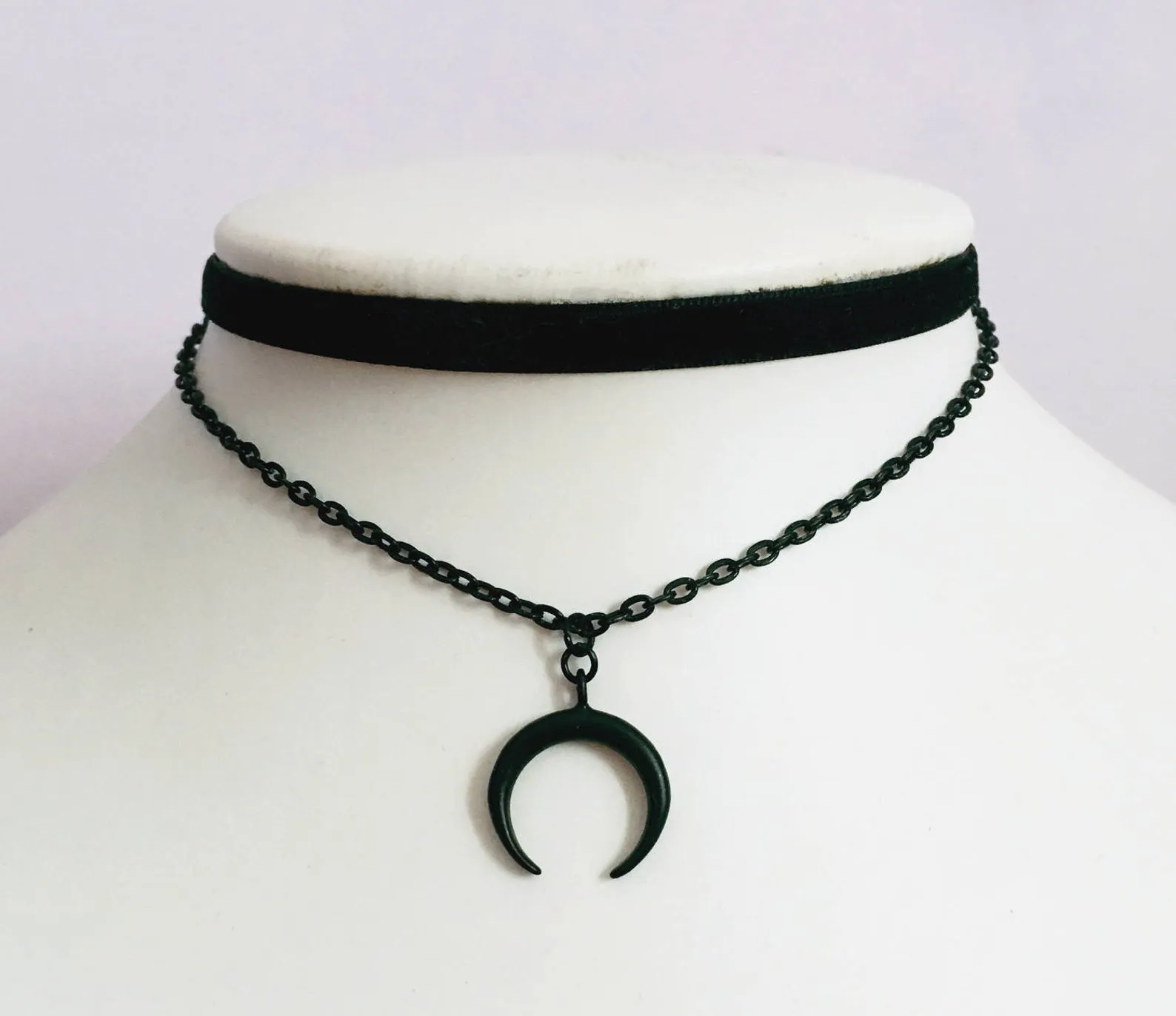 Moon Gothic Chains O Ring Choker gothic choker, moon necklace, moon choker