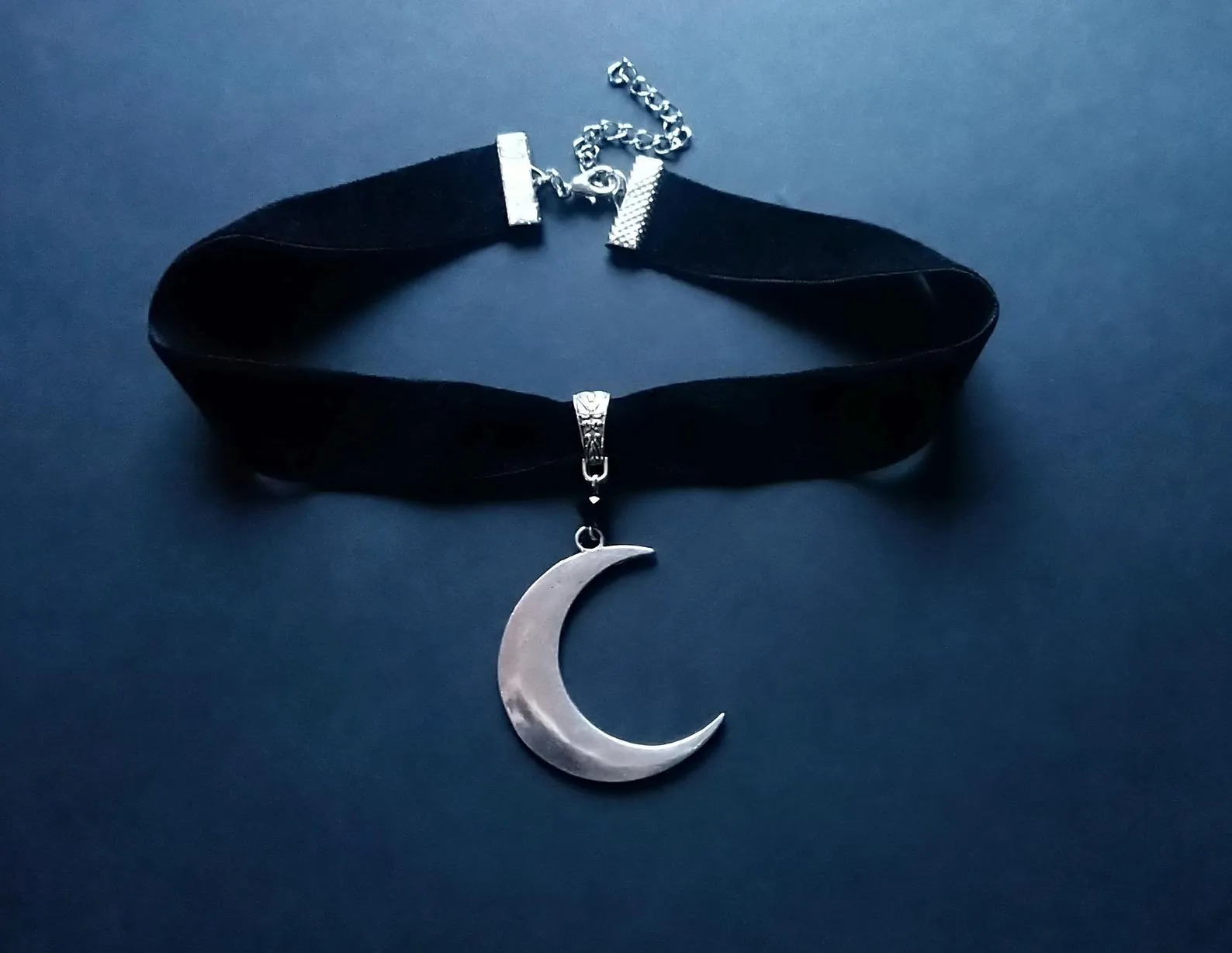 Moon Gothic Chains O Ring Choker gothic choker, moon necklace, moon choker