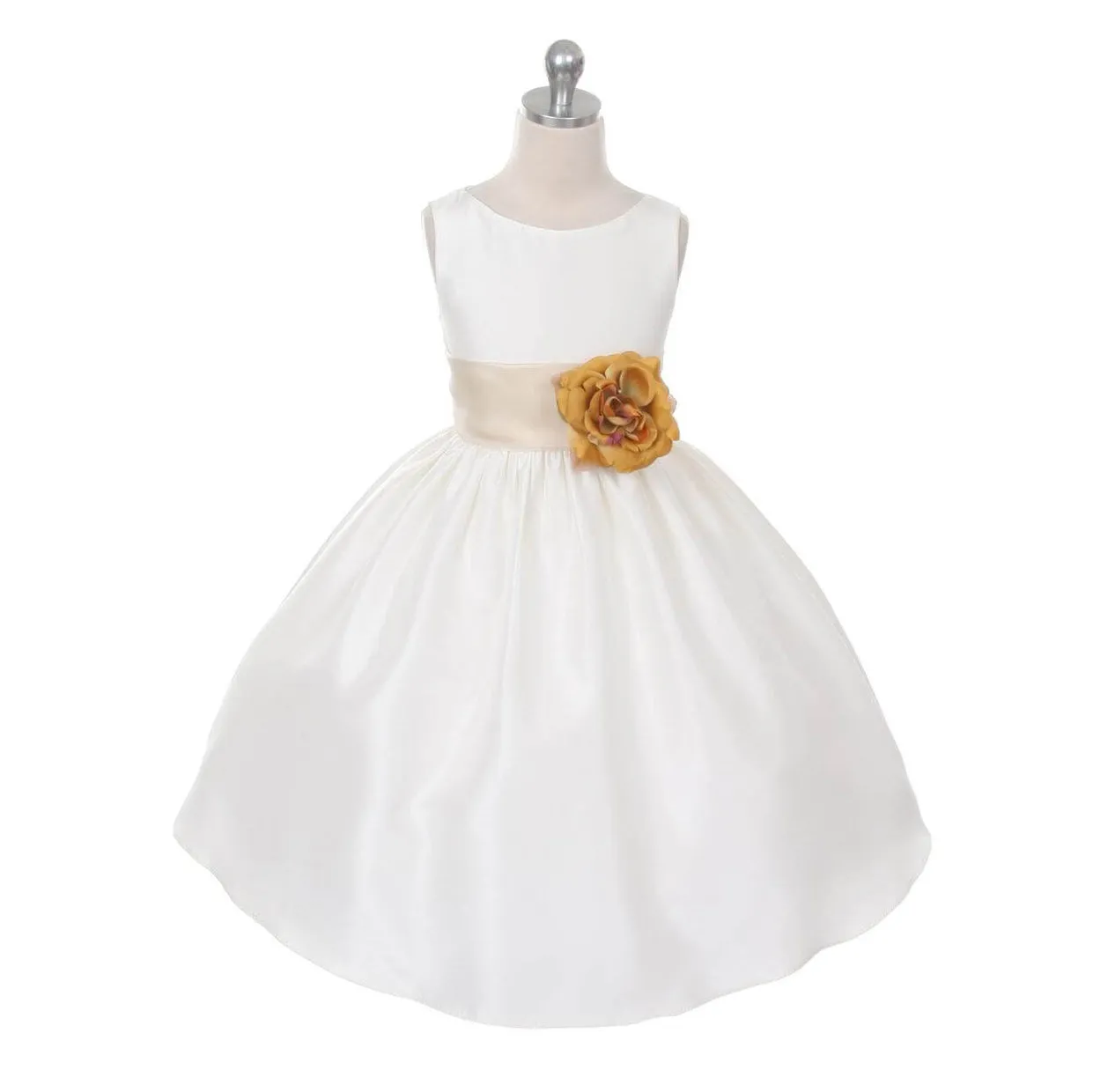 Morgan - Bridal Ivory or White - Lime Green Sash and Flower