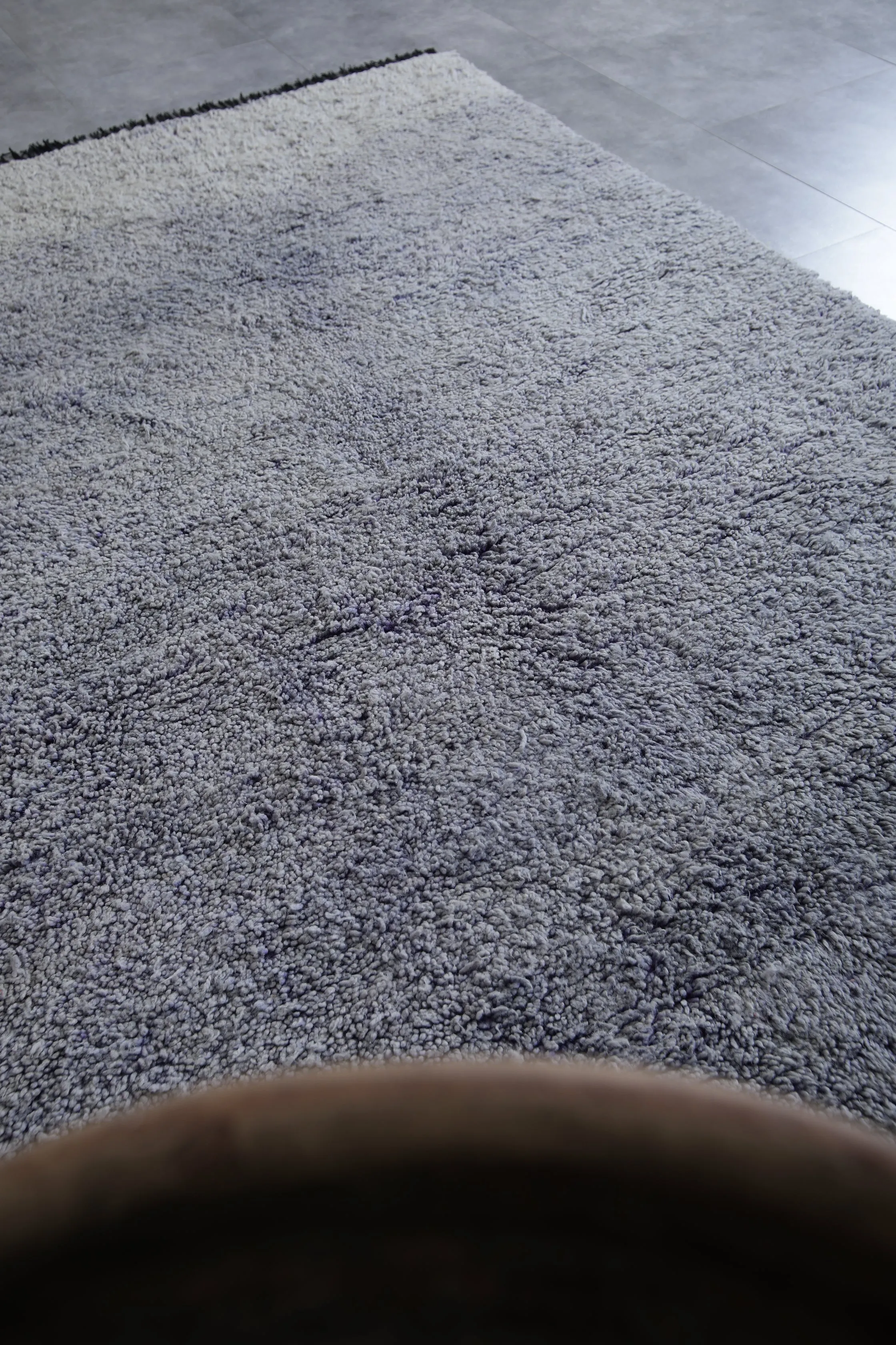 Moroccan Beni Ourain Rug - Handwoven 6.4 x 9 Feet | Subtle Grey Wool Design