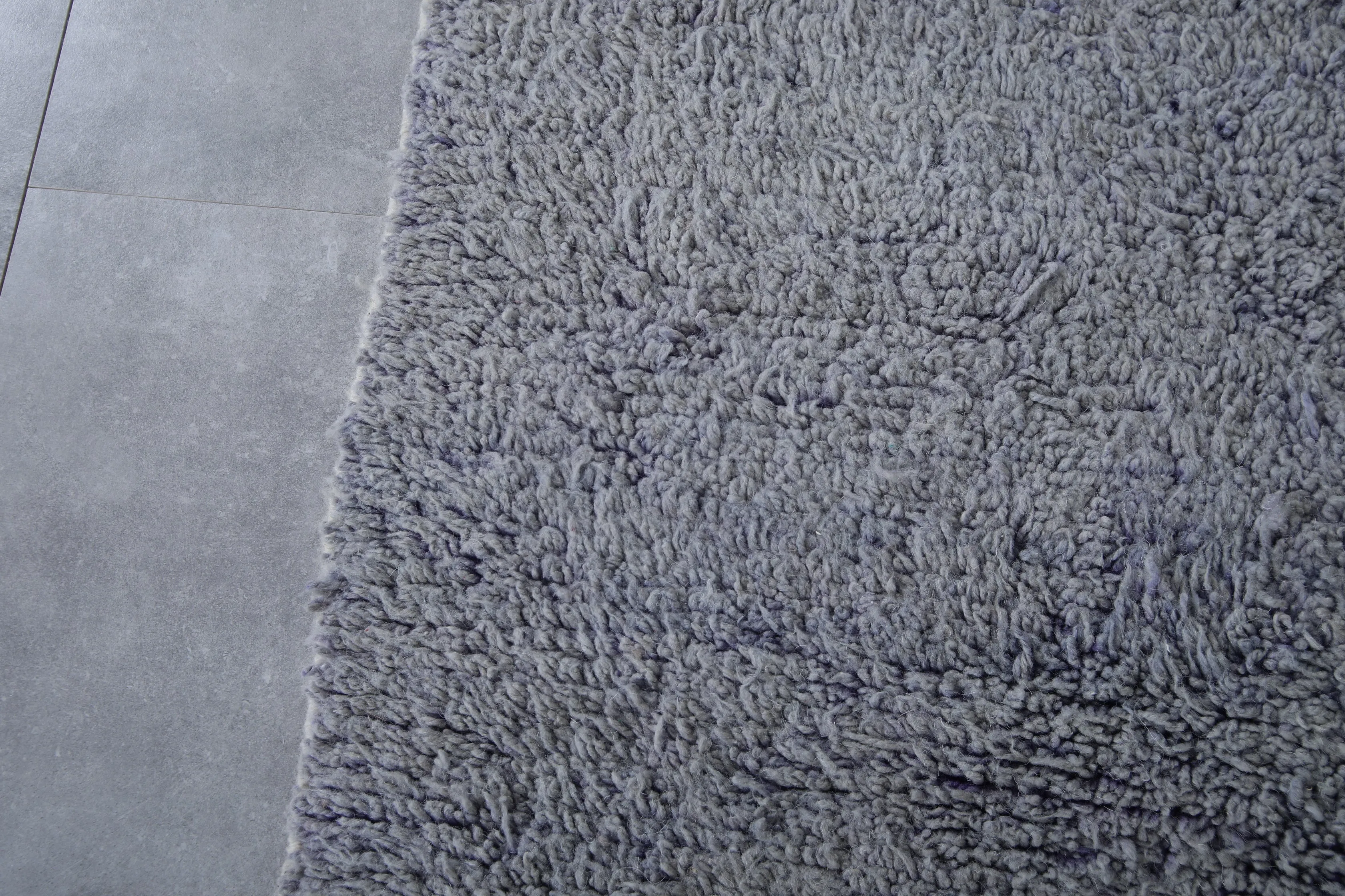 Moroccan Beni Ourain Rug - Handwoven 6.4 x 9 Feet | Subtle Grey Wool Design