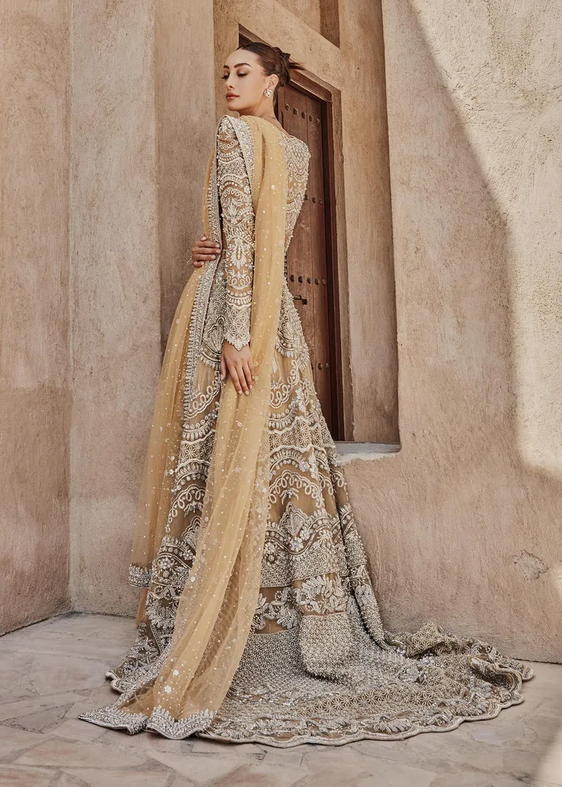 Mustard Gold Lehenga Gown for Indian Bridal Wear