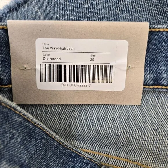 NWT Everlane The Way High Jeans in Distressed Wash Size 29 Long