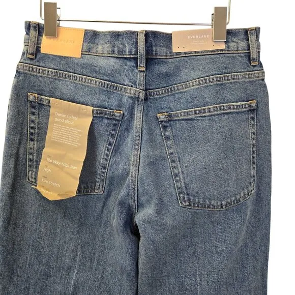 NWT Everlane The Way High Jeans in Distressed Wash Size 29 Long