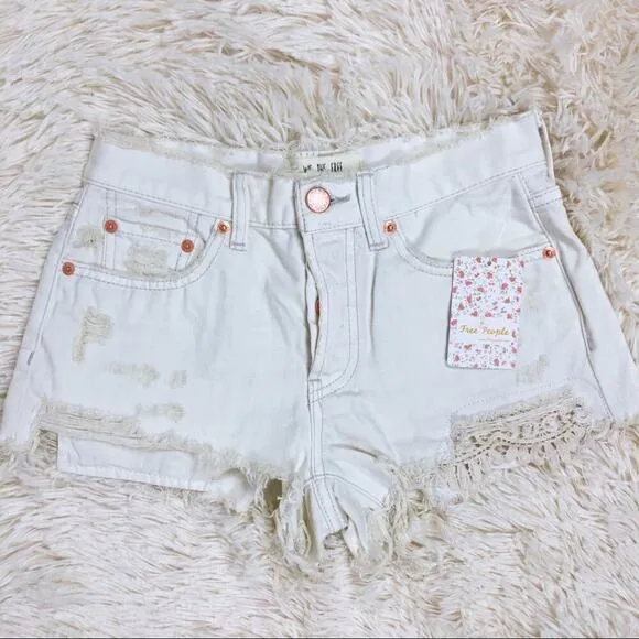 NWT New Free People Daisy Chain Lace Festival Shorts