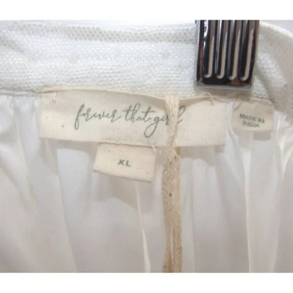 NWT Anthropologie White Forever That Girl Tiered Midi/Maxi/Midaxi Skirt Size XL