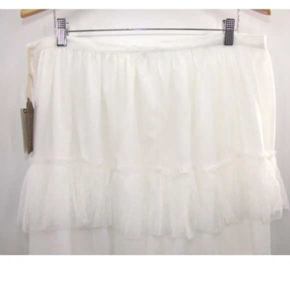 NWT Anthropologie White Forever That Girl Tiered Midi/Maxi/Midaxi Skirt Size XL