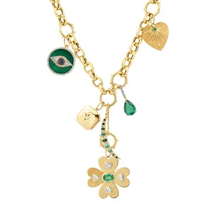 OVAL ROLO LINK CHAIN W/TRIPLE SHIP WHEEL ENHANCERS W/ PENDANTS