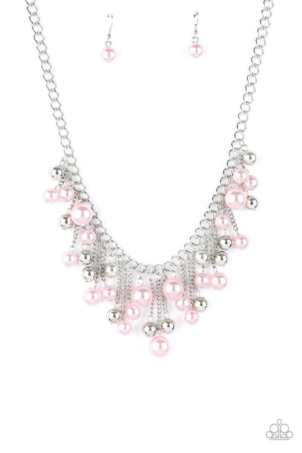 Paparazzi - City Celebrity - Pink Pearl Necklace