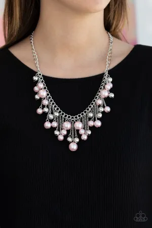 Paparazzi - City Celebrity - Pink Pearl Necklace