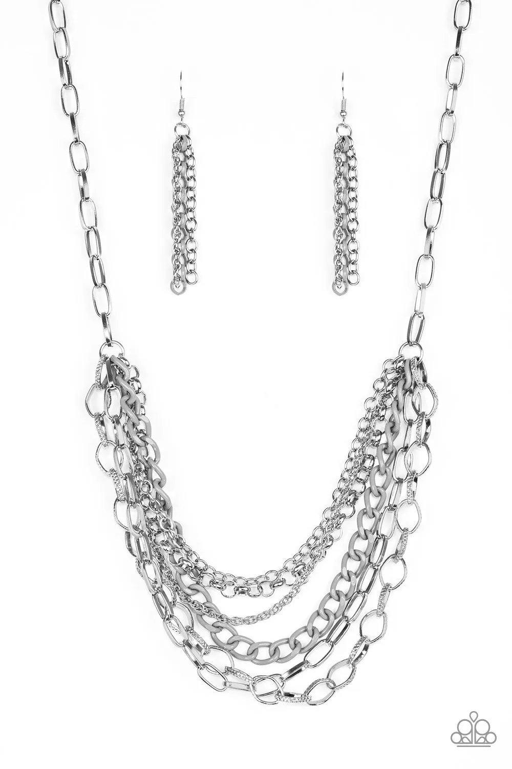 Paparazzi - Color Bomb - Silver Necklace