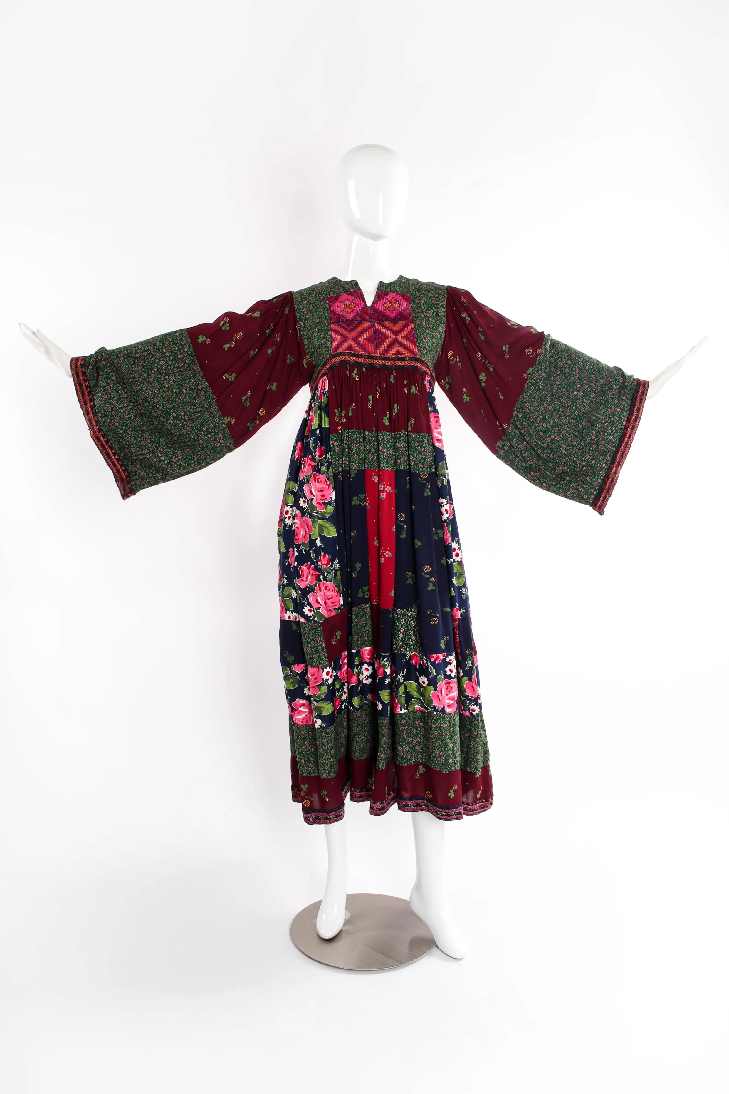 Patchwork Peasant Dress