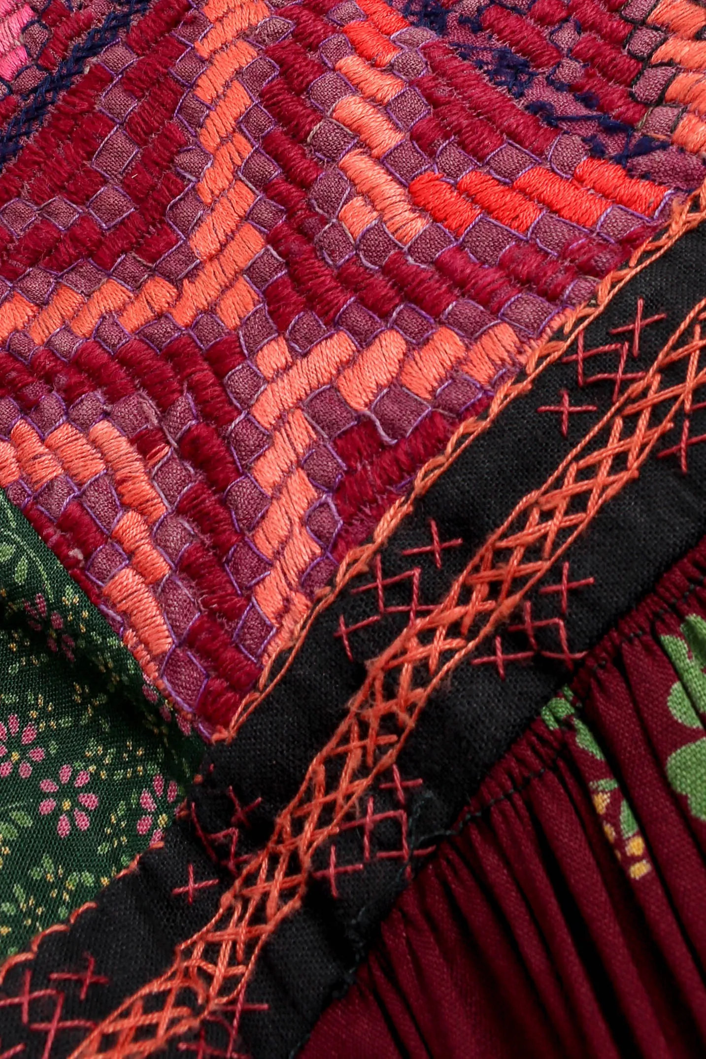 Patchwork Peasant Dress